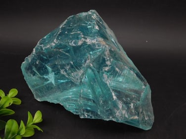 AQUA COLORED SLAG CULLET GLASS VINTAGE ANTIQUE