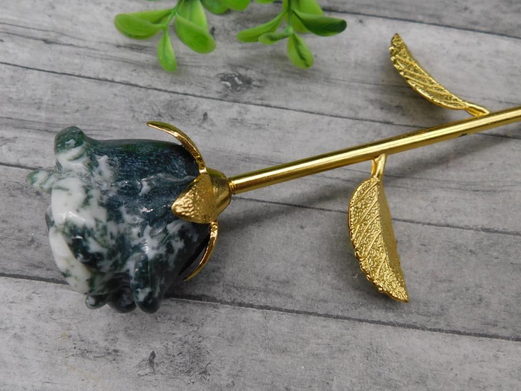 TREE AGATE ROSE ROCK STONE LAPIDARY SPECIMEN: TREE AGATE ROSE ROCK STONE LAPIDARY SPECIMEN