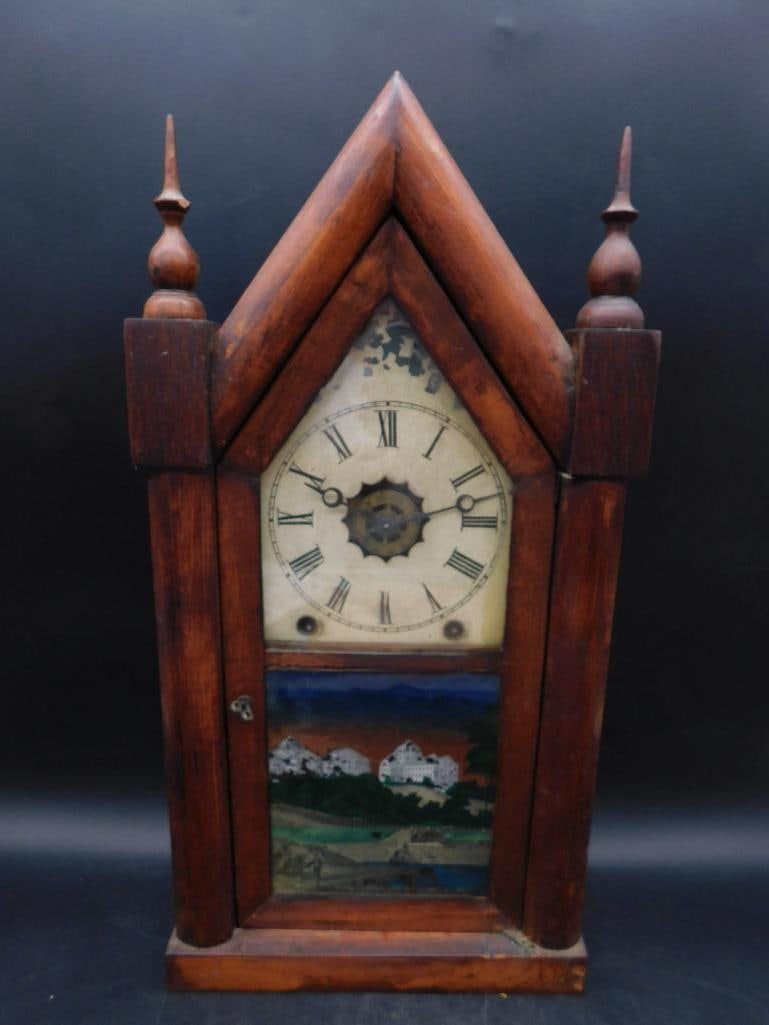 MANTLE EIGHT DAY CLOCK VINTAGE ANTIQUE: MANTLE EIGHT DAY CLOCK VINTAGE ANTIQUE