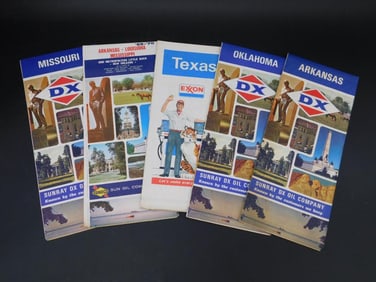 DX ROAD MAPS MIXED STATES VINTAGE ANTIQUE AUTOMOBILIA