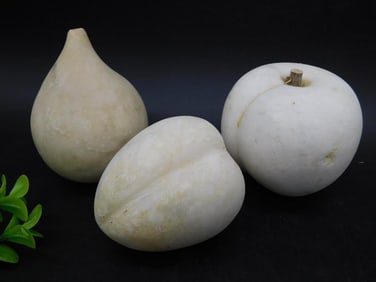 CARVED MARBLE ALABASTER FRUIT VINTAGE ANTIQUE