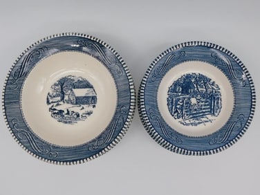 ROYAL CURRIER & IVES BOWLS VINTAGE ANTIQUE