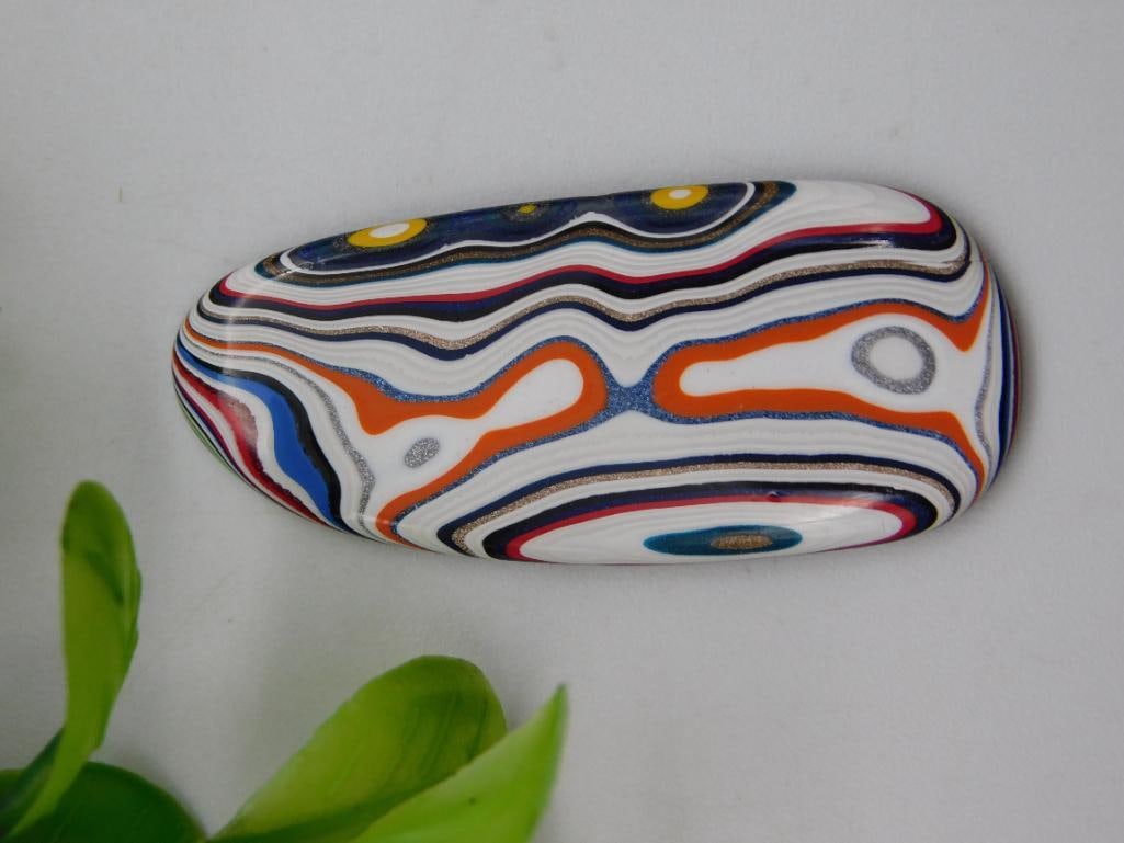 KENWORTH FORDITE MOTOR CITY AGATE CABOCHON ROCK STONE LAPIDARY SPECIMEN: KENWORTH FORDITE MOTOR CITY AGATE CABOCHON ROCK STONE LAPIDARY SPECIMEN