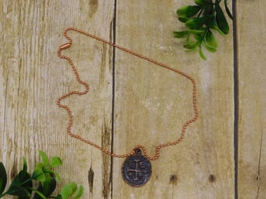 PIRATE COIN PENDANT ON CHAIN NECKLACE