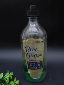 Blue Goose Hair Dressing Glass Bottle With Label