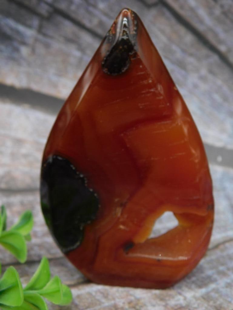 Polished Red Agate Freeform Carved Stone Display: Polished Red Agate Freeform Carved Stone Display