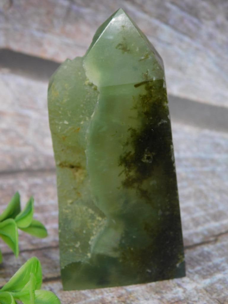Polished Green Quartz Crystal Specimen: Polished Green Quartz Crystal Specimen