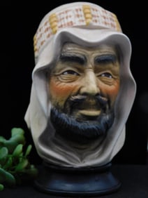 Handcrafted Ceramic Bust in Middle Eastern Style