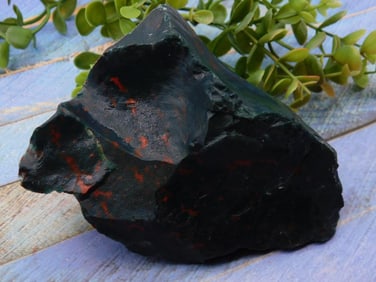 Bloodstone Rock Specimen With Red Accents