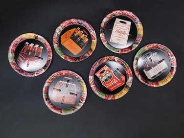 6 Coca-Cola Collectible Metal Trays