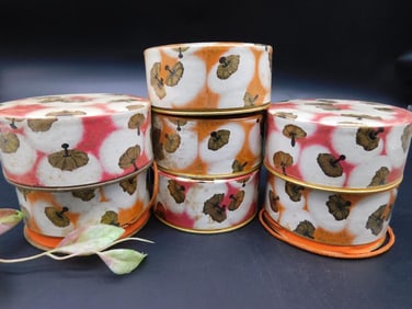 Set of Vintage Coty L Origan Powder Tins With Floral Design