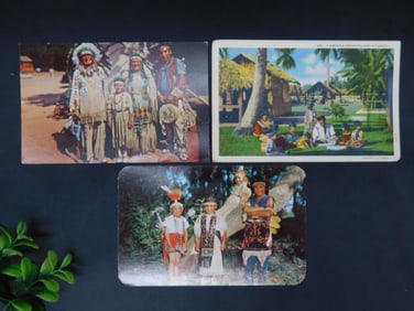 Set of Three Native American Indian Themed Postcards