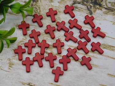 STONE CROSS BEADS ROCK STONE LAPIDARY SPECIMEN