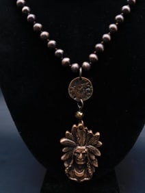 CHIEF PENDANT ON CHAIN NECKLACE