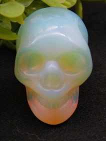 Opalite Skull Carving, Approx. 40 Grams ROCK STONE LAPIDARY SPECIMEN