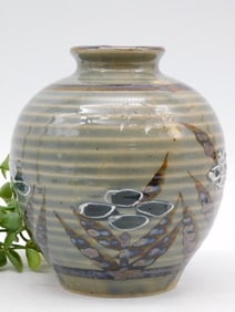 Handcrafted Ceramic Vase With Painted Designs