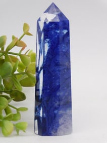 Blue Crystal Obelisk with Blue Inclusions ROCK STONE LAPIDARY SPECIMEN