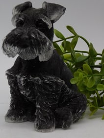 Stone Schnauzer Dog Figurine