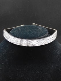 Crystal-Embellished Velvet Choker Necklace