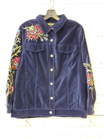Bob Mackie Wearable Art Velvet Jacket with Embroidery