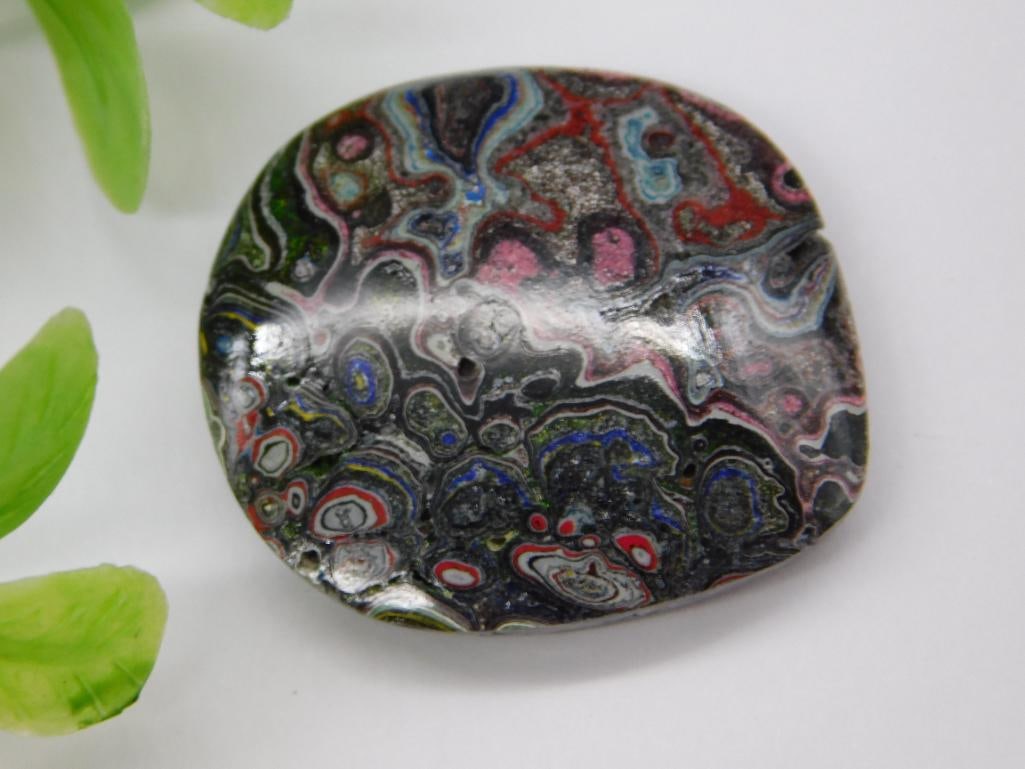 Fordite Motor City Agate with Multicolored Swirl Patterns: Fordite Motor City Agate with Multicolored Swirl Patterns