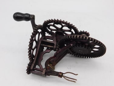 Antique Cast Iron Egg Beater With Gear Mechanism