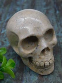 Carved Stone Skull Sculpture Rock Stone Lapidary Specimen