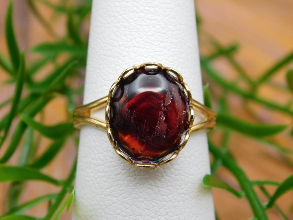 ABALONE STONE ADJUSTABLE RING ROCK STONE LAPIDARY SPECIMEN: ABALONE STONE ADJUSTABLE RING ROCK STONE LAPIDARY SPECIMEN