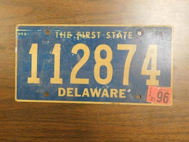 Vintage Antique License Plate US Delaware Collectible 198