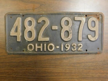 Vintage Antique License Plate 1932 US Ohio Collectible 246