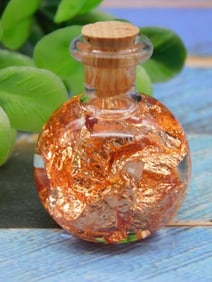 COPPER FLAKES IN BOTTLE ROCK STONE LAPIDARY SPECIMEN