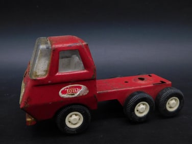 Vintage Red Tonka Toy Truck with Six Wheels