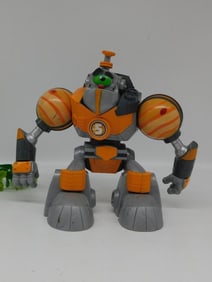 Orange and Gray Robot Action Figure with Green Details