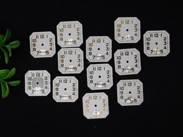 11 Vintage Octagonal Clock Faces with Subdials WATCHMAKER WATCHMAKING TOOLS