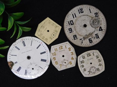 Five Vintage Watch and Clock Faces WATCHMAKER WATCHMAKING TOOLS