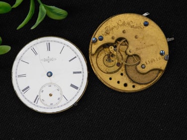 Antique Elgin Pocket Watch Movements with Enamel Dial WATCHMAKER WATCHMAKING TOOLS