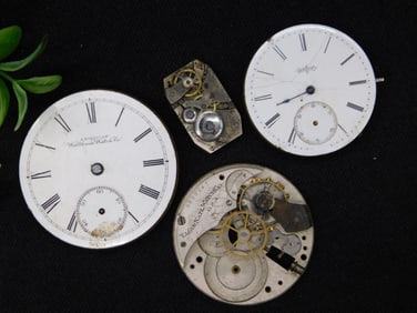 Antique Pocket Watch Movements and Faces WATCHMAKER WATCHMAKING TOOLS