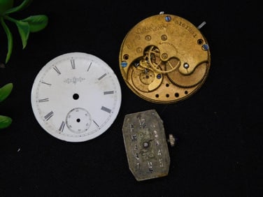 Antique Pocket Watch Movements and Dial WATCHMAKER WATCHMAKING TOOLS