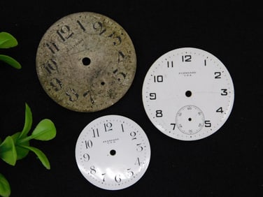 Three Vintage Watch Faces WATCHMAKER WATCHMAKING TOOLS