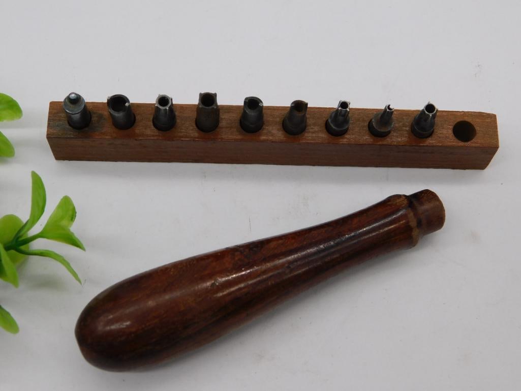 Vintage Craft Tool Set with Wooden Handle WATCHMAKER WATCHMAKING TOOL: Vintage Craft Tool Set with Wooden Handle WATCHMAKER WATCHMAKING TOOL