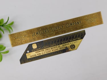 Vintage Jeweler?s Brass Rulers and Gauge Tools WATCHMAKER WATCHMAKING TOOL
