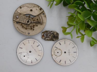 Antique Pocket Watch Movements and Dials Lot WATCHMAKER WATCHMAKING TOOLS