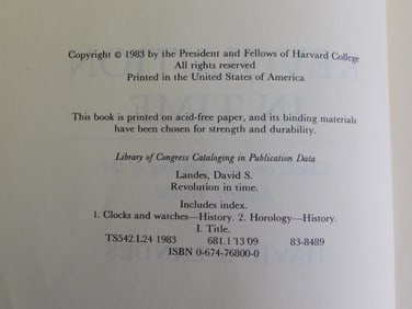Revolution in Time by David S. Landes, 1983 Edition WATCHMAKER WATCHMAKING TOOLS