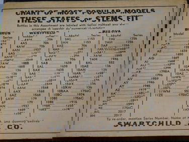 Vintage Watch Staffs or Stems Set by Swartchild & Co. WATCHMAKER WATCHMAKING TOOLS
