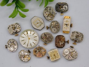 Vintage Watch Movements and Watch Dial Assortment WATCHMAKER WATCHMAKING TOOLS