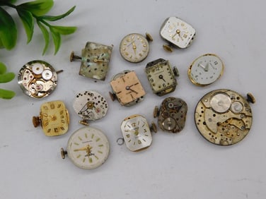 Vintage Watch Movements and Faces Assortment WATCHMAKER WATCHMAKING TOOLS