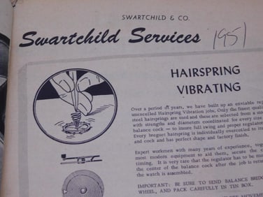 1951 Swartchild & Co. Watch Material Catalog P500