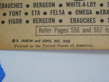 Bestfit 111A Encyclopedia of Watch Material, Part 2, 1965