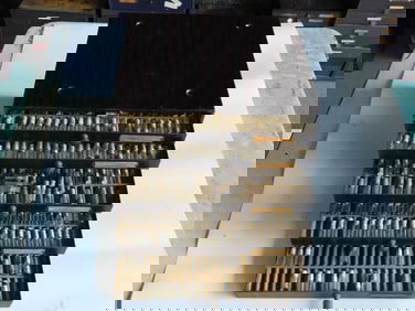 C.E. Marshall Co. Swiss Metric Staffs in Wooden Cabinet WATCHMAKING WATCHMAKER TOOLS