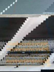 Vintage Metal Storage Drawer With Glass Vials ? Best Fit WATCHMAKING WATCHMAKER TOOLS